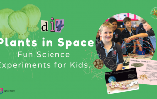 Kids conducting science experiments for growing plants in space.